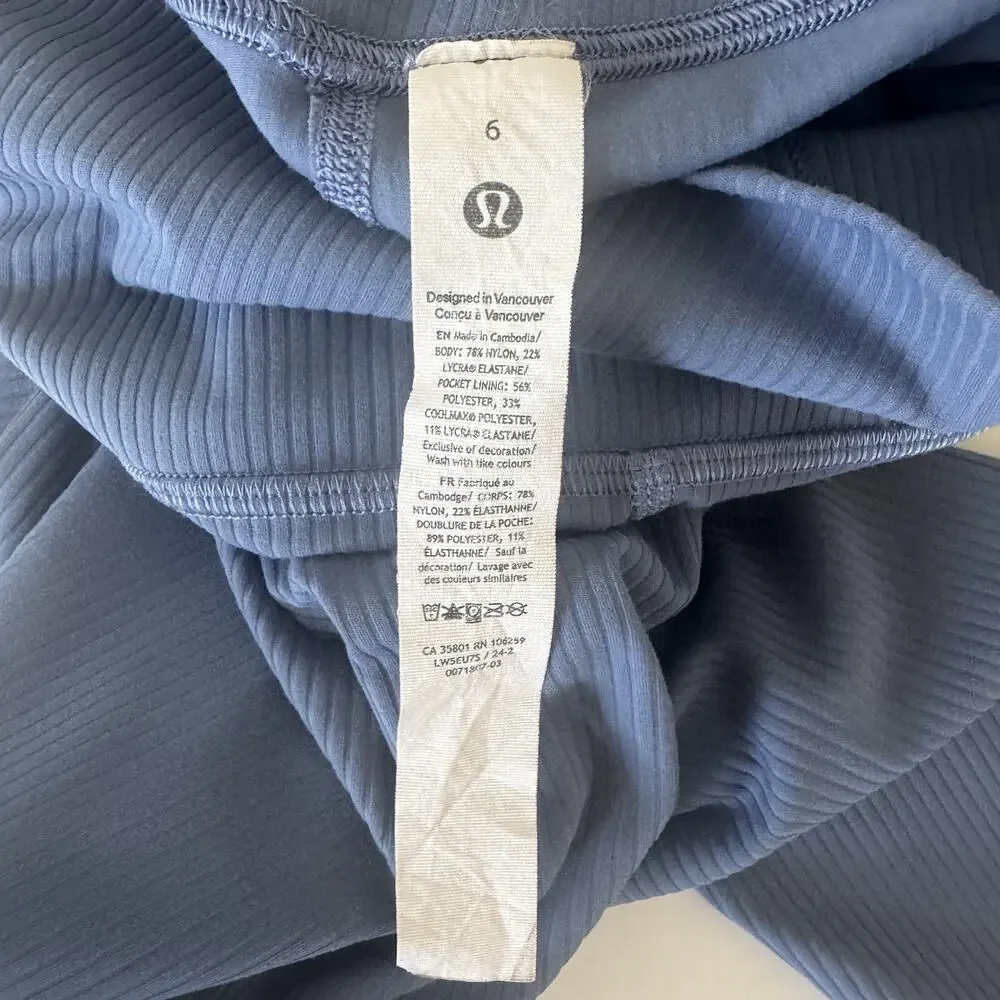 Lululemon Align High-Rise Ribbed Leggings 28” Oasis Blue SIZE 6 Full Length EUC